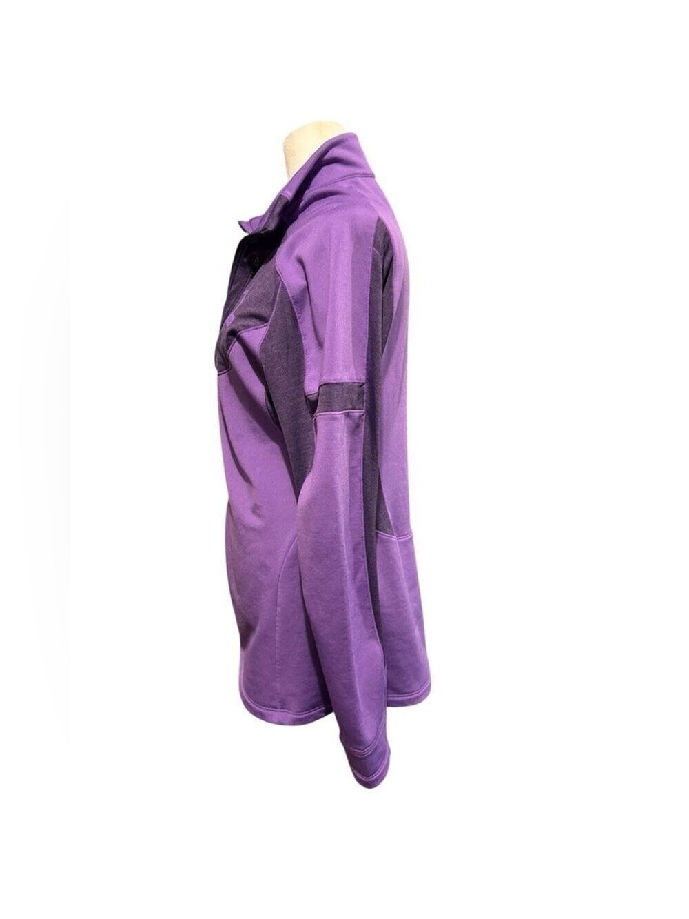 Running Man Purple 1/4 Zip Top Hot Chocolate 15K/5K Long Sleeve Top Size L VGC - Picture 4 of 8